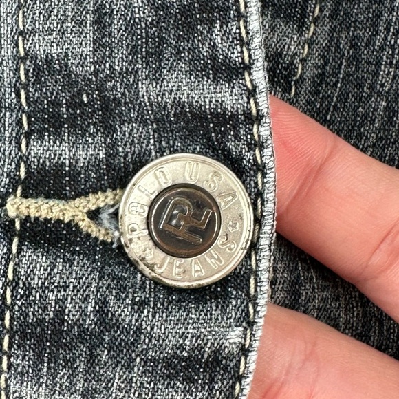 Polo womens jean jacket size M distressed denim Ralph Lauren - Picture 3 of 12
